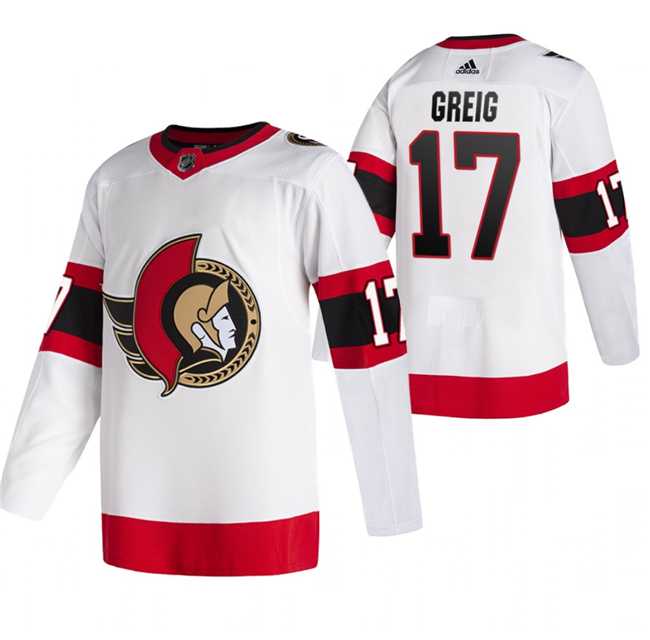 Men%27s Ottawa Senators #17 Zack MacEwen White Stitched Jersey